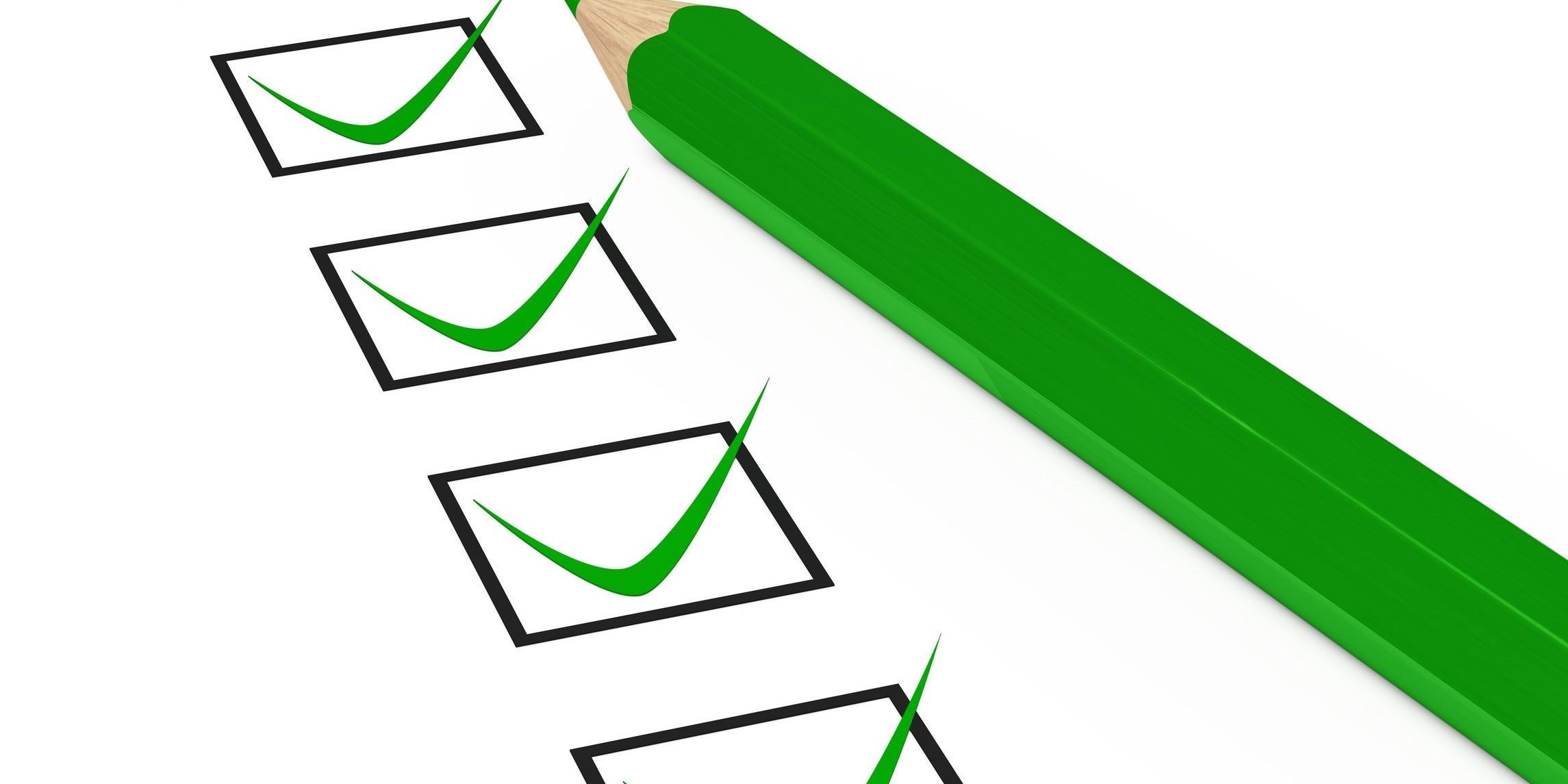 12978324 – green check box tick on white background